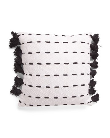 20x20 Dash Stitch Tassel Pillow - Throw Pillows - T.J.Maxx