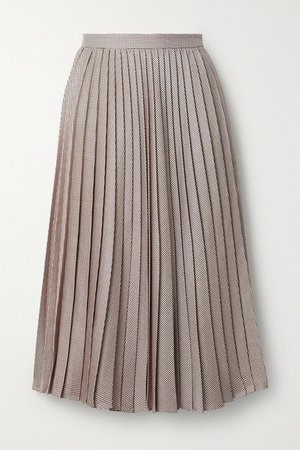 Adam Lippes | Pleated houndstooth silk and wool-blend skirt | NET-A-PORTER.COM