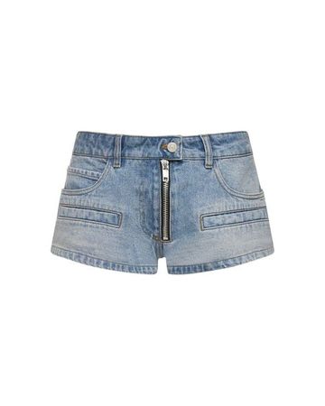 Courreges Dirty Cotton Denim baggy Shorts in Blue | Lyst
