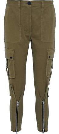 Zip-detailed Cotton-blend Twill Tapered Pants