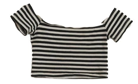 Stripped black and white crop top