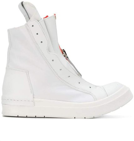 high top panelled sneakers