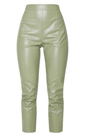 green leather pant