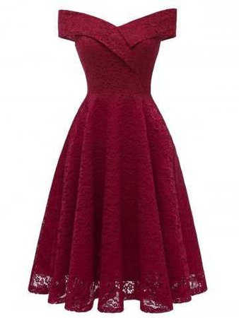 maroon 50s dress