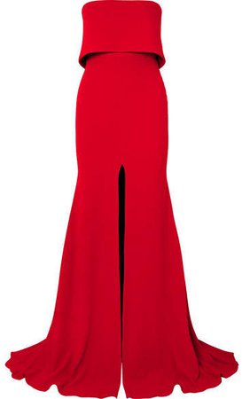 Alex Perry - Strapless Split-front Crepe Gown - Red