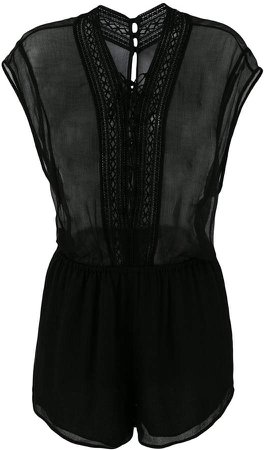 sheer lace-up playsuit