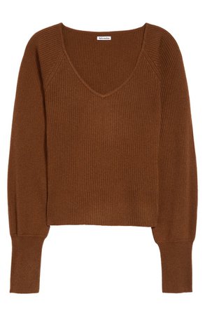 Reformation Hart Wide Neck Sweater | rust
