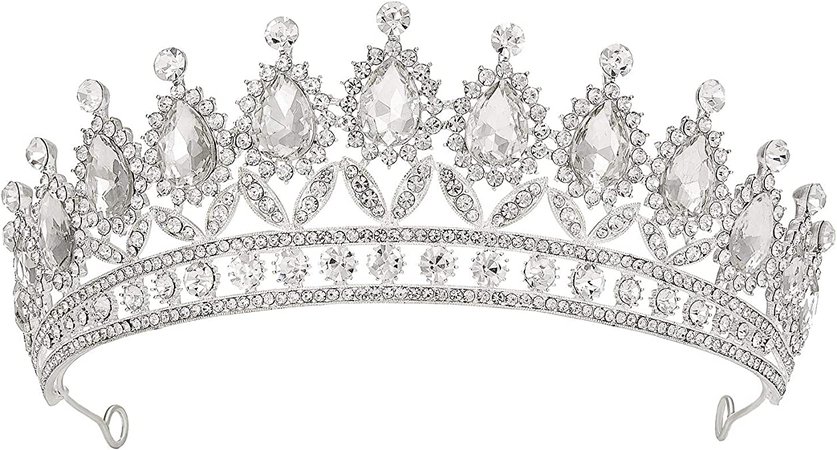 Amazon.com: SWEETV Rhinestone Wedding Tiara for Women, Royal Queen Crown Headband, Crystal Princess Hair Accessories for Prom Birthday,Blue : Beauty & Personal Care