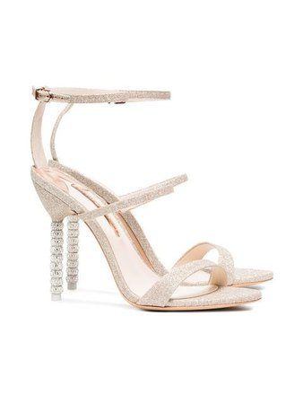 Sophia Webster champagne glitter rosalind 100 leather sandals $425 - Buy Online - Mobile Friendly, Fast Delivery, Price