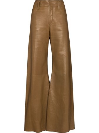 Chloé wide-leg leather trousers - FARFETCH