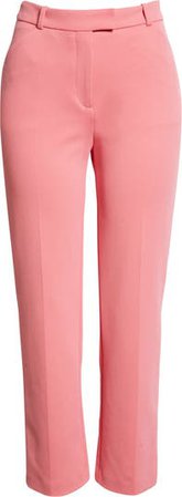 BOSS Tatiani Straight Leg Ankle Trousers Pink Lemonade | Nordstrom