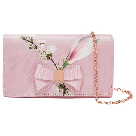 Ted Baker Fiona Harmony Bow Clutch Bag, Pink at John Lewis