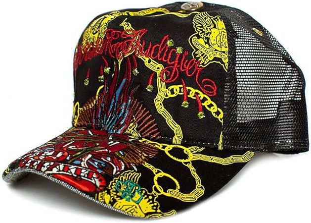 Christian Audigier Heartbreaker One-Size Unisex-Adult Truckers Cap Hat Black at Amazon Men’s Clothing store