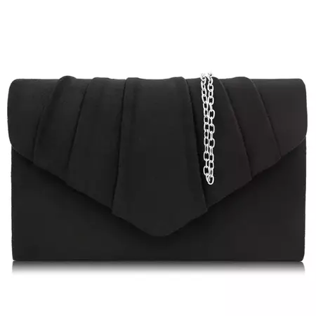 Milisente Women Evening Bag Suede Pleated Clutch Purse Envelope Clutches(Black) - Walmart.com
