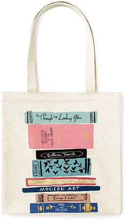 Amazon.com: Kate Spade New York Canvas Book Tote with Interior Pocket, Stack of Classics: Shoes