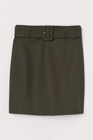 Belted Skirt - Green