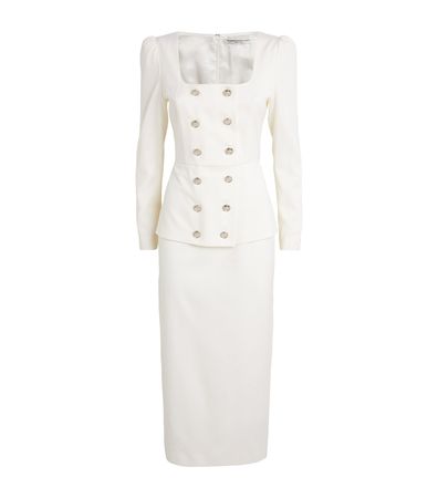 Womens Alessandra Rich white Virgin Wool Midi Dress | Harrods # {CountryCode}