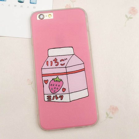 Online Shop New Fashion Pink Color Korea Strawberry Milk Bottle Phone Shell For iPhone 7 7Plus Soft TPU Case Cover For iPhone 5S SE 6S Plus | Aliexpress Mobile