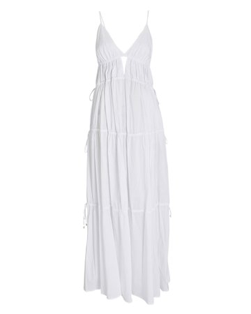 Jonathan Simkhai April Tiered Cotton Poplin Maxi Dress | INTERMIX®