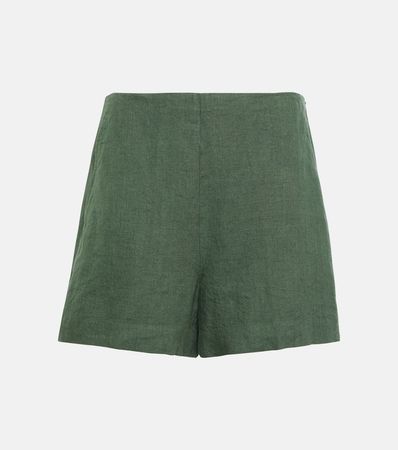 Linen High Rise Shorts in Green - Polo Ralph Lauren | Mytheresa