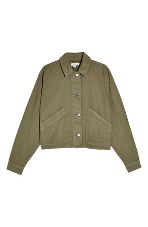 Topshop Boxy Crop Shirt Jacket (Regular & Petite) | Nordstrom