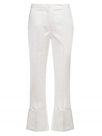 pantaloni cropped bianchi con risvolto - Beatrice .b
