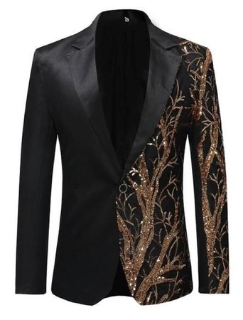 men’s sequin suit jacket gold