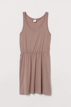 Modal-blend Jersey Dress - Brown