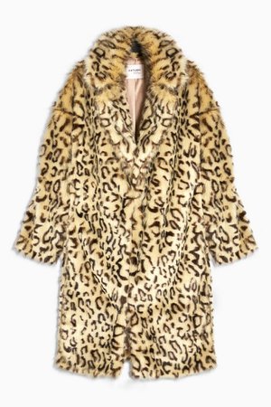Leopard Print Faux Fur Coat | Topshop camel multi