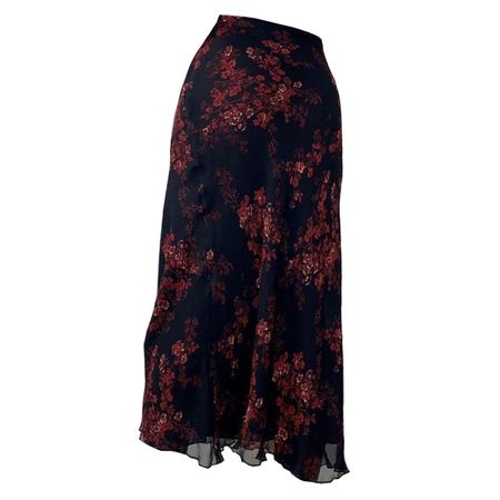 black and red floral skirt