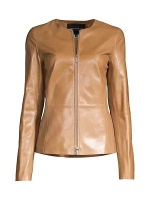 Lafayette 148 caramel leather jacket