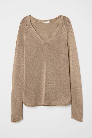 Loose-knit Sweater - Taupe - Ladies | H&M US