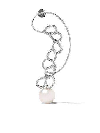 Yoko London 18kt White Gold Novus South Sea Pearl And Diamond Ear Cuff - Farfetch