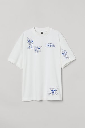 Oversized Printed T-shirt - White