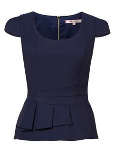 Review Australia - navy peplum blouse