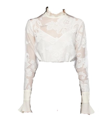 floral mesh blouse