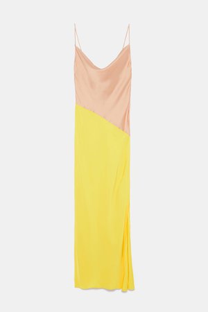 Zara Color Block Silk Dress