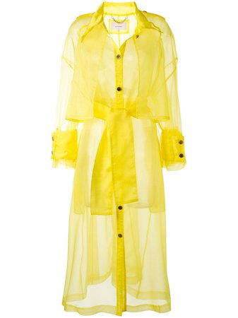 Shop yellow AKIRA NAKA oversized organza trench coat with Express Delivery - Farfetch