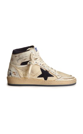 Sky Star Leather, Nylon High-Top Sneakers By Golden Goose | Moda Operandi