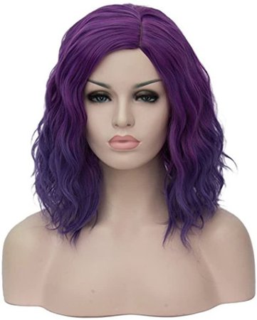 14" Women Girls Short Curly Bob Purple Wig Rose Net with Wig Cap (Purple): Amazon.ca: Beauty