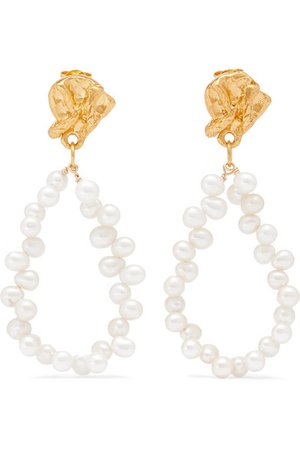 Alighieri | Apollo's Story gold-plated pearl earrings | NET-A-PORTER.COM
