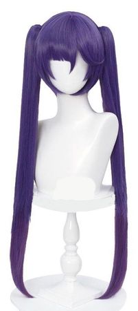 Purple pigtail wig