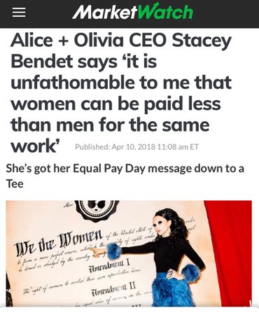 Alice and Olivia Equal Pay