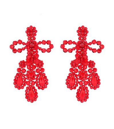 Crystal-beaded earrings