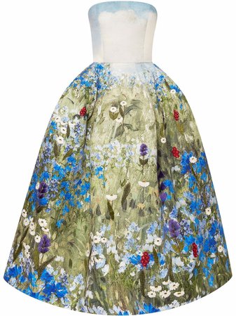 Oscar de la Renta Floral Field sleeveless gown - FARFETCH