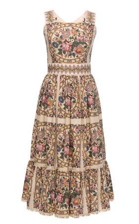 Jardin Floral Cotton Midi Dress by Lena Hoschek | Moda Operandi