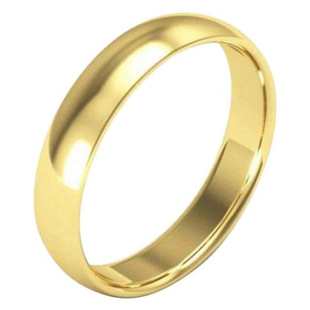 14 Karat Yellow Gold Half Round Classic Wedding Band Solid Domed Ring For Sale at 1stDibs