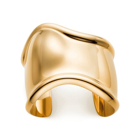 Elsa Peretti medium Bone cuff left bracelet in 18k gold, 61 mm wide