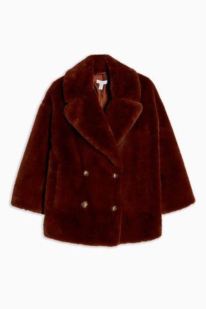 PETITE Velvet Faux Fur Coat | Topshop