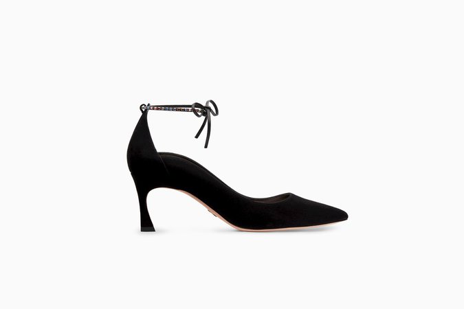 "Dior Bright-D" high-heeled shoe in black suede calfskin - Dior